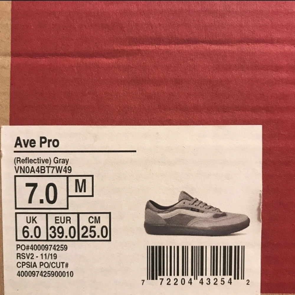 Vans Ave Pro 1 Reflective Gray Men 7 Size Skateboarding Suede 112025 - Picture 11 of 11